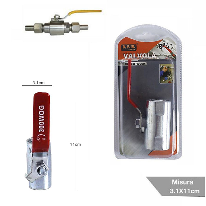 VALVOLA CON LEVA A SFERA FF FEMMINA - FEMMINA 3/4" POLLICI GIARDINO IDRAULICA