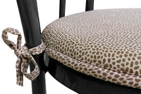 Set 4 Cuscini Sedia Maculati Rotondi Cotone Con Lacci Lavabili Morbidi Coprisedia Tondo Marrone