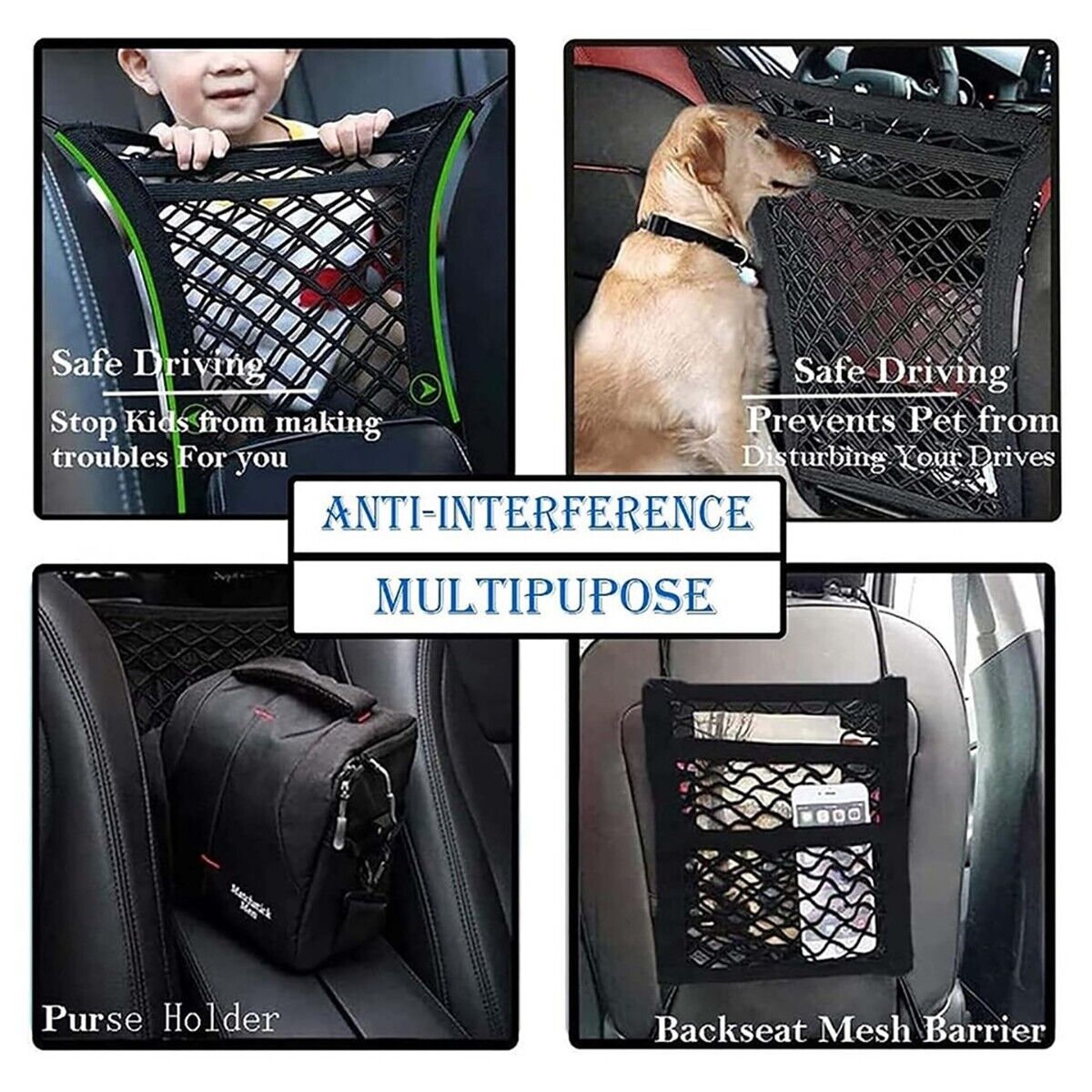 ORGANIZZATORE A RETE PER AUTO CANE 3 STRATI CANI SEDILI POSTERIORI ORGANIZER