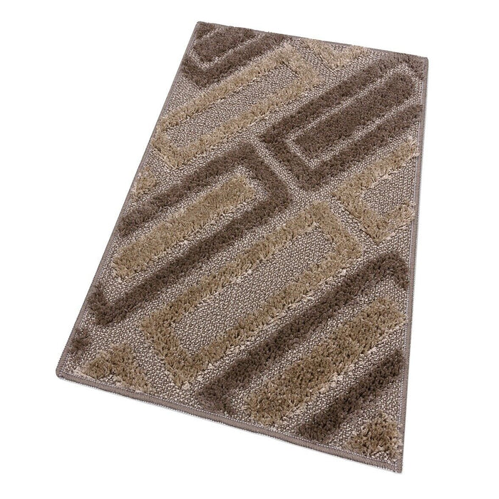 Tappeto Bagno 50x110 Cm Moderno Morbido Soffice Assorbente Asciugapassi Antiscivolo Lavabile Marrone