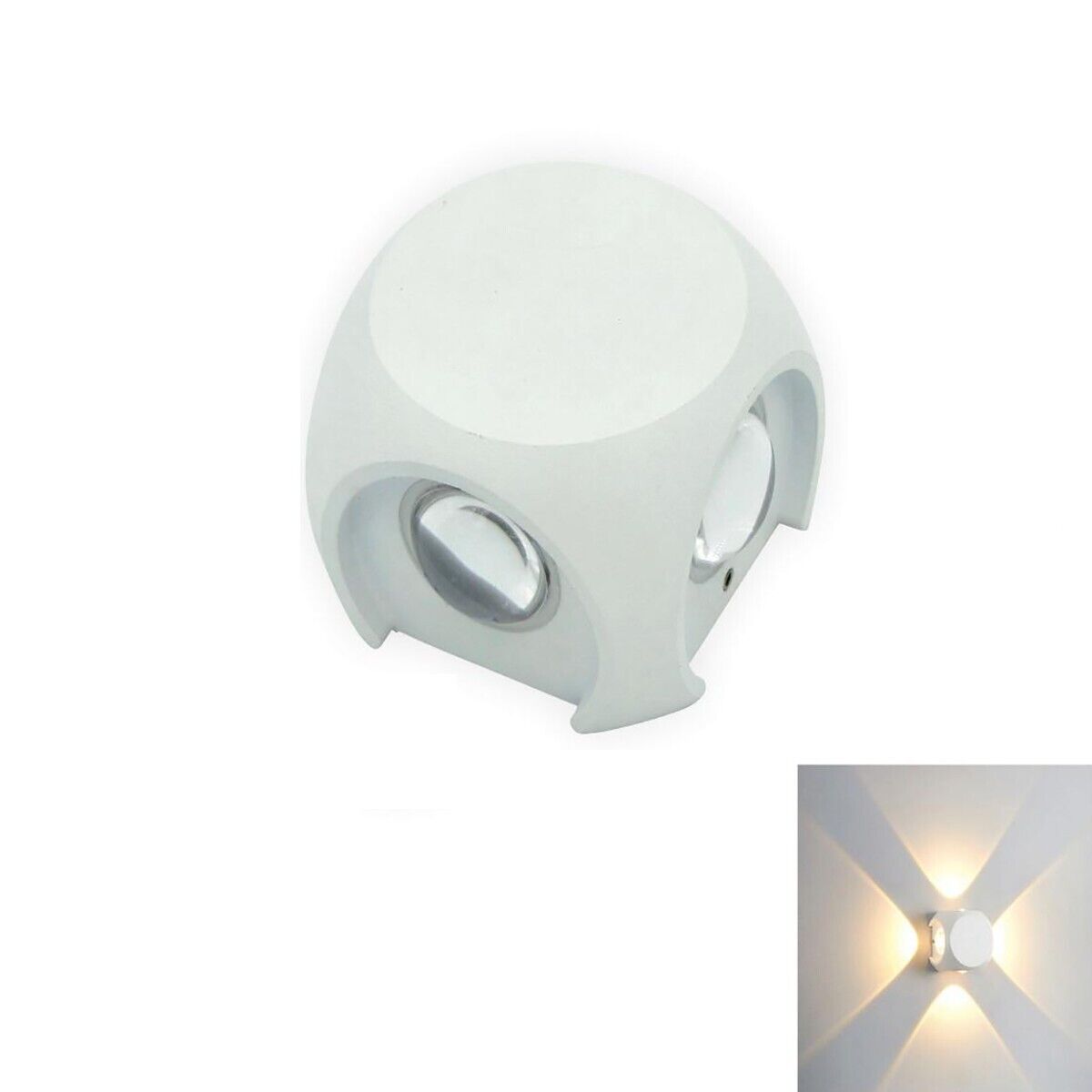 APPLIQUE LED 4 LAMPADA PARETE QUADRATO ESTERNO BIANCO NATURALE 4000K 4W ET-31321