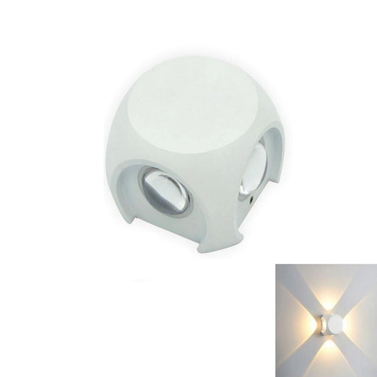 APPLIQUE LED 4 LAMPADA PARETE QUADRATO ESTERNO BIANCO NATURALE 4000K 4W ET-31321