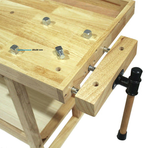 Banco da lavoro banco pialla disposizione attrezzi officina 145 x 86 cm legno 16_0000513