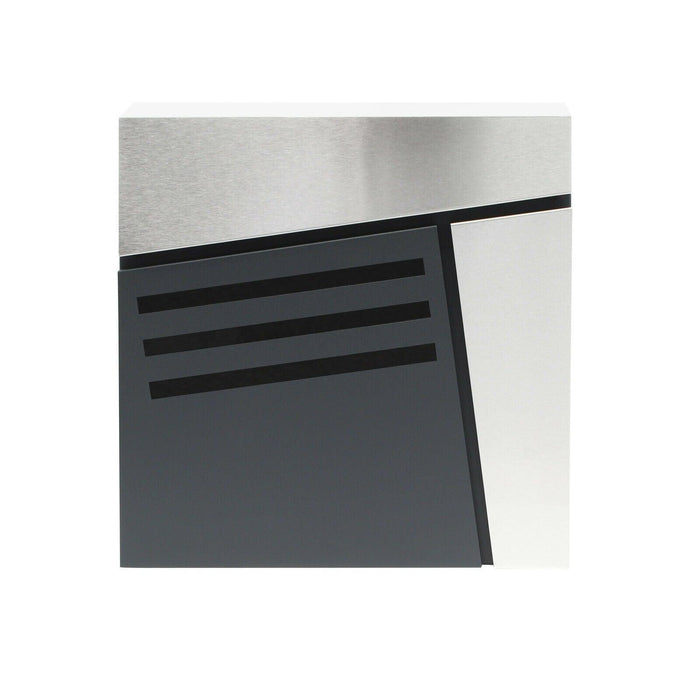 Cassetta postale di design da parete in acciaio zincato antracite e giornali in acciaio inox antracite 16_0000096