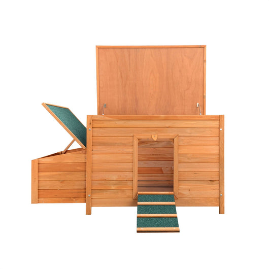 Pollaio compatto pratico tetto idrorepellente con nido cm 136 legno marrone 16_0000581