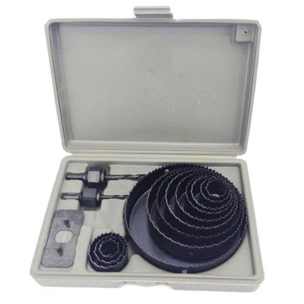 KIT FRESE A TAZZA DA TRAPANO SET 16 PEZZI SEGHE FORA LEGNO PLASTICA CARTONGESSO