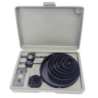 KIT FRESE A TAZZA DA TRAPANO SET 16 PEZZI SEGHE FORA LEGNO PLASTICA CARTONGESSO