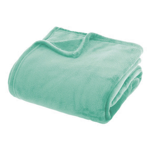 Plaid Morbidissimo Tinta Unita Coperta Soffice Pile Caldo Letto Divano Verde 210x230 cm
