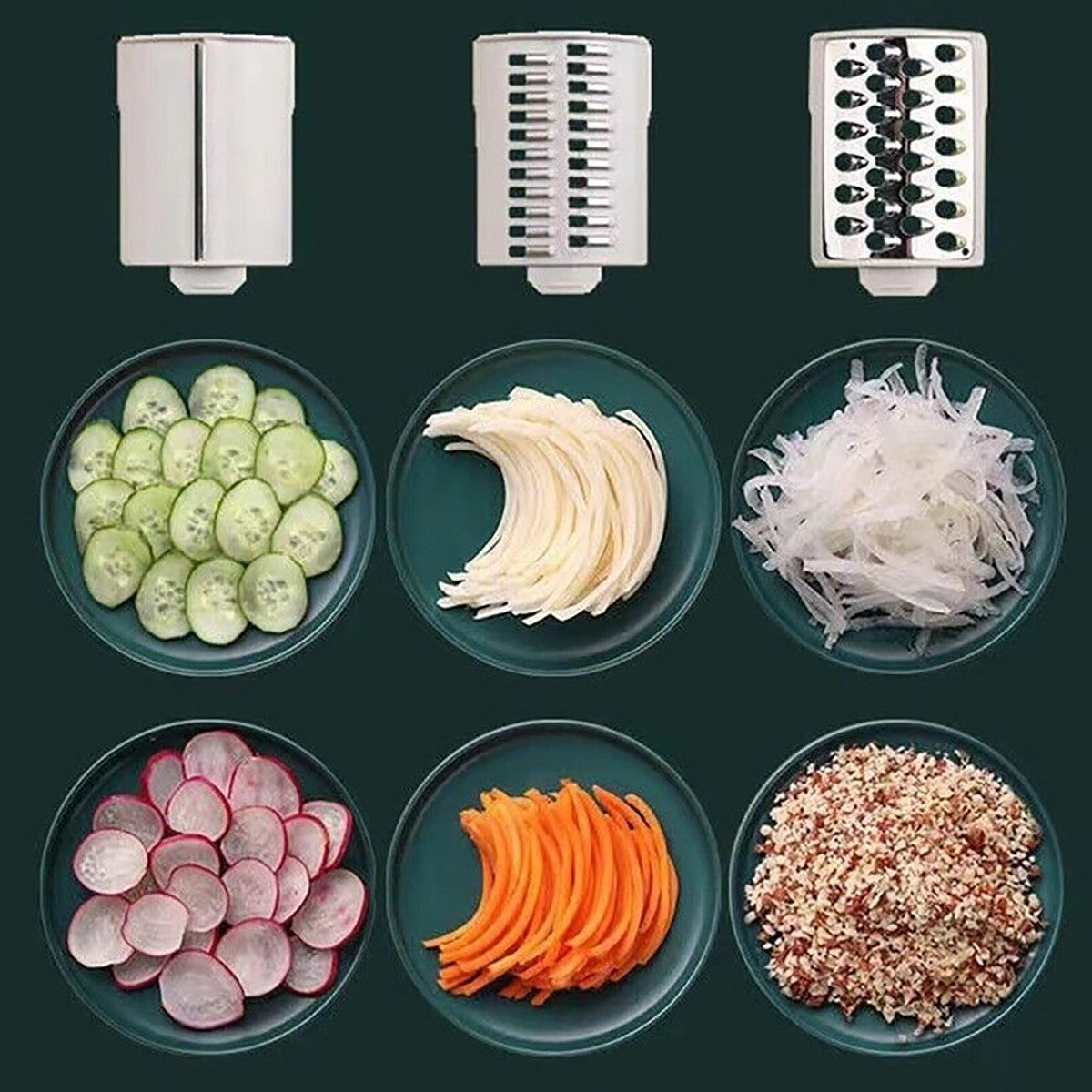 AFFETTATRICE MANUALE A MANOVELLA MULTIFUNZIONE AFFETTA TAGLIA VERDURE LD-00763