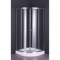 BOX DOCCIA CRISTALLO SEMICIRCOLARE DUE PORTE RUBINO 80X80H185