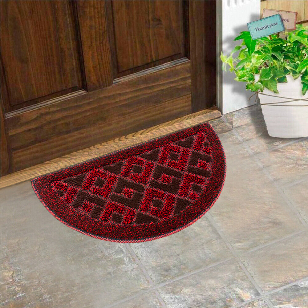 Zerbino Ingresso Semiluna Asciugapassi Assorbente Antiscivolo Morbido Made In Italy Rosso