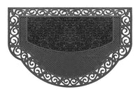Zerbino Ingresso Semiluna Elegante Welcome Antiscivolo Gomma Robusta Tappeto Assorbente Nero