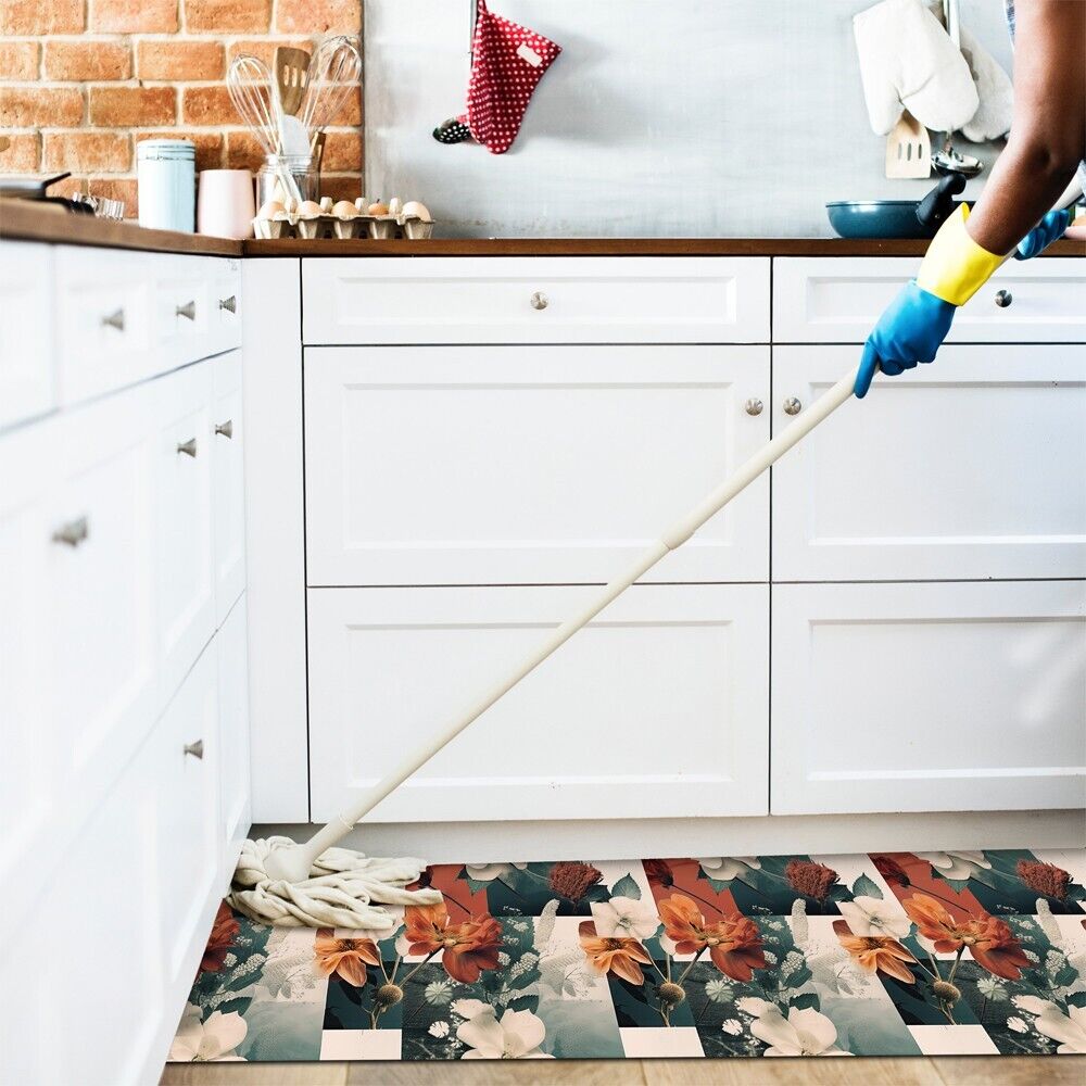 Tappeto Cucina Gomma Pvc 51x400 cm Antimacchia Passatoia Antiscivolo Antisfilo Lavabile Dis_N