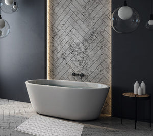 Tappeto Bagno 3D Morbido Assorbente Antiscivolo Lavabile Scendiletto Camera 45x75 Cm Grigio