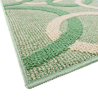 Tappeto Cucina 50x80 Cm Tridimensionale Cerchi 3D Assorbente Morbido Moderno Antiscivolo Verde