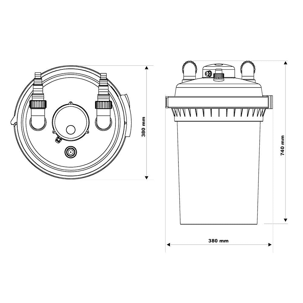 Filtro per stagno a pressione sterilizzatore UVC 18 Watt fino a 30000 l 16_0001959