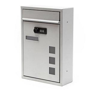 Serratura a combinazione per cassetta postale a parete dal design moderno in acciaio zincato argento 16_0000065