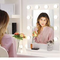 LUCI DA SPECCHIO TRUCCO STILE HOLLYWOOD KIT 10PZ LAMPADINE LED DIMMERABILI