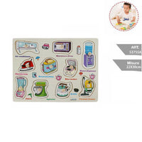 PUZZLE LEGNO A INCASTRO EDUCATIVO ELETTRODOMESTICI SENSORIALE PER BAMBINI 53755