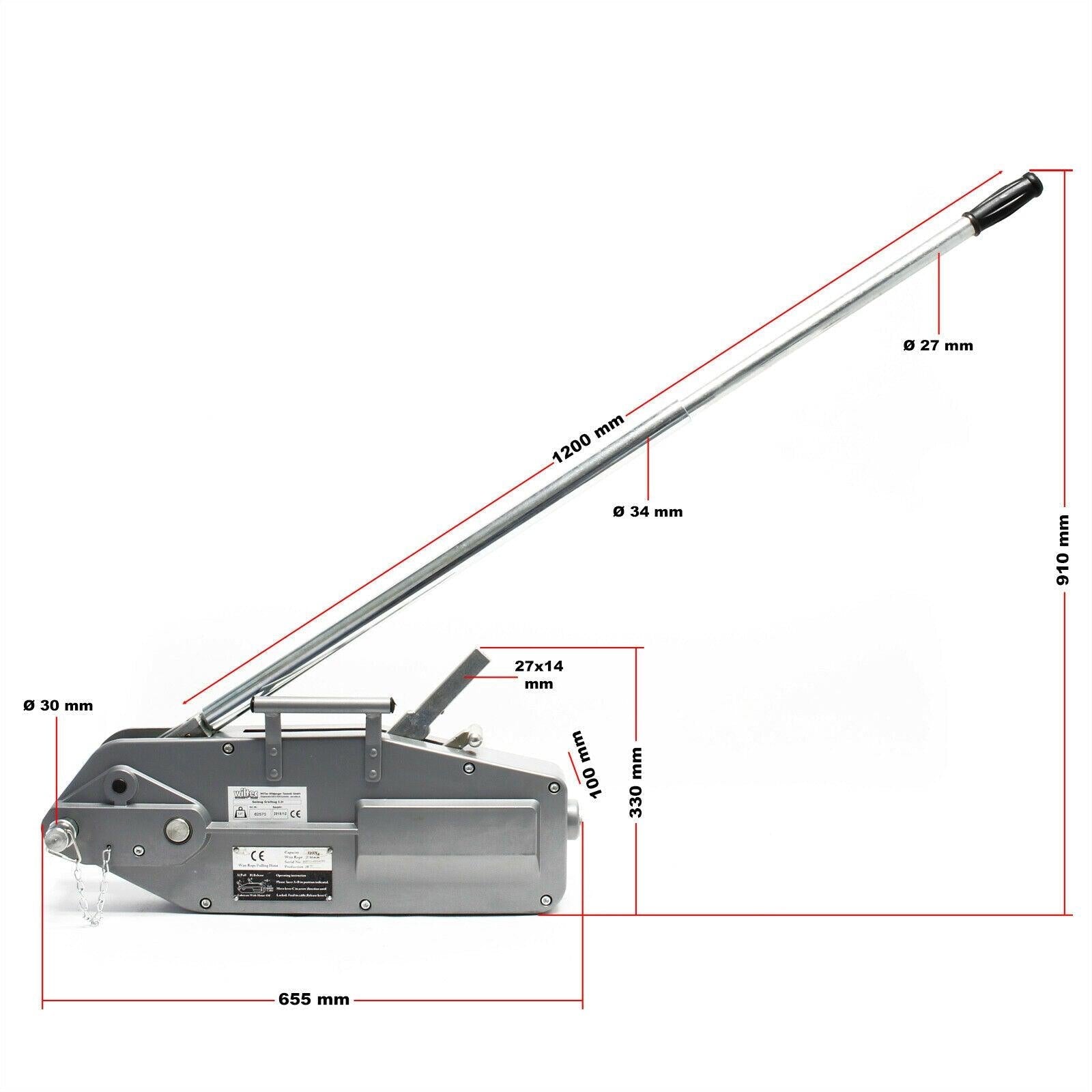Cavo di trazione fino a 3200 kg con 20 m di cavo diametro 16 mm per tiro, tensionamento e sollevamento 16_0002831