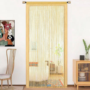 Tenda a Fili Elegante Per Porte Finestre Pannello 140x290 Cm Divisorio Camere Stanze Ambienti Oro