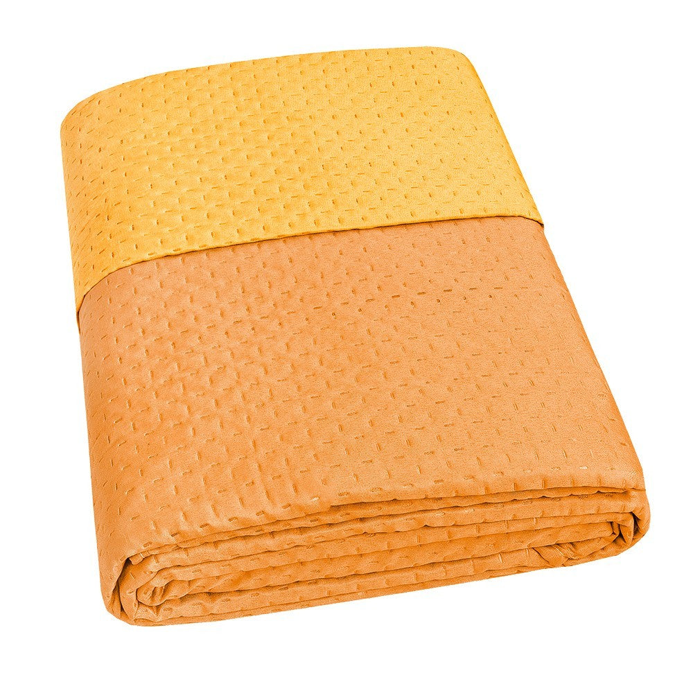 Trapunta Double Face SINGOLA 150x255 cm Coperta Morbida Copriletto Tinta Unita Arancione