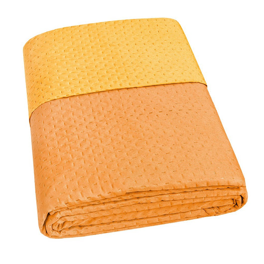 Trapunta Double Face SINGOLA 150x255 cm Coperta Morbida Copriletto Tinta Unita Arancione
