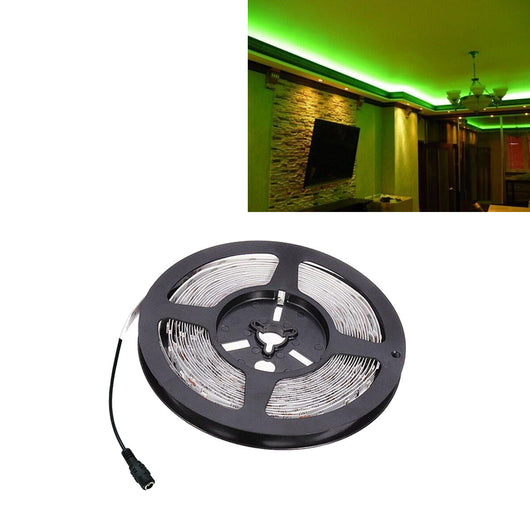 STRISCIA STRIP 300 LED SMD 5050 FLESSIBILE 5M ADESIVA LUCE VERDE IP65 14.4 W/MT