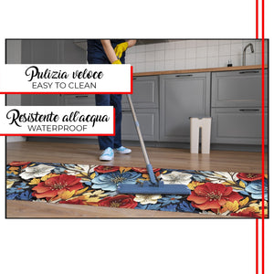 Tappeto Cucina Gomma Pvc 51x100 cm Antimacchia Passatoia Antiscivolo Antisfilo Lavabile Dis_H
