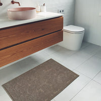 Tappeto Morbido Cotone 53x110 cm Scendiletto Bagno Camera Assorbente Antiscivolo Tortora