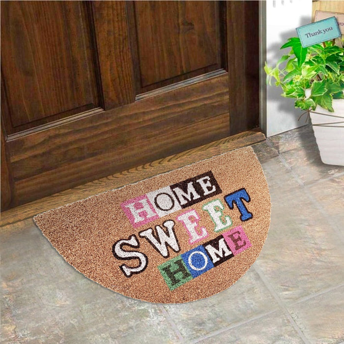 Zerbino Cocco Semiluna 38x68 Cm Moderno Antiscivolo Tappeto Ingresso Tappetino Entrata F