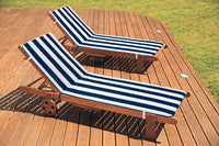 Cuscino Sdraio Morbido A Righe Copri Seduta Lettino Prendisole Pieghevole Made In Italy Blu