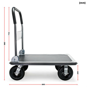 Carrello con piattaforma Carrello pieghevole per movimentazione carichi con pneumatici da 300 kg 16_0002573