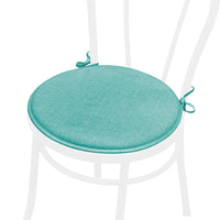 Set 4 Cuscini Sedia Turchese Rotondi Cotone Lavabili Morbidi Coprisedia Tondo Tinta Unita Pastello