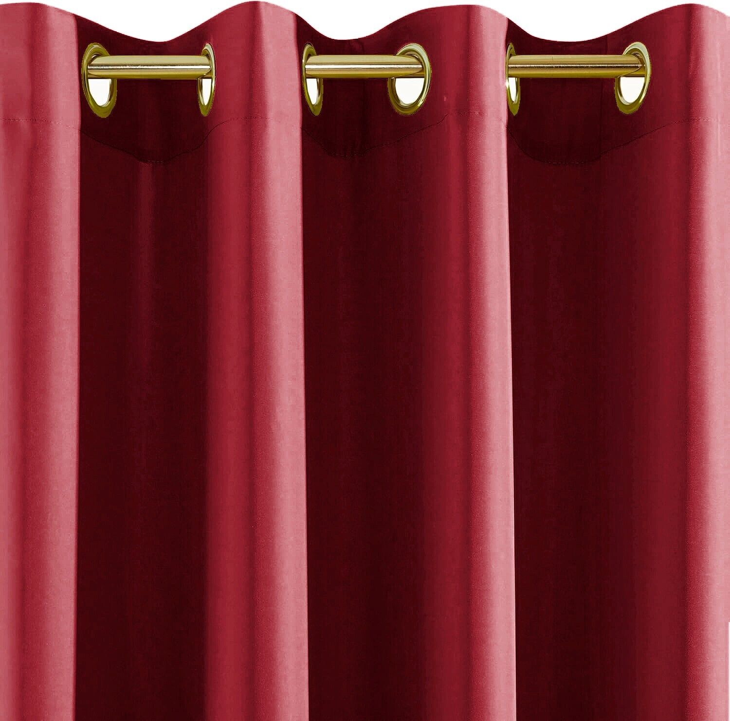Tenda Porta Finestra 140x280 Cm Raso Sintetico 1 Pannello Coprente Occhielli Acciaio Bordeaux