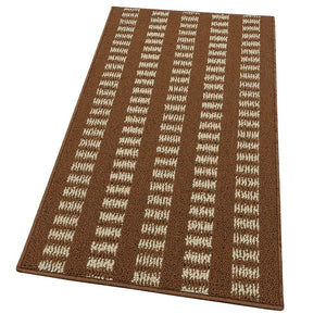 Tappeto Cucina Morbido 3D Assorbente Lavabile Antiscivolo Passatoia Bordata A Righe 57x40 Marrone