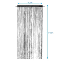 Tenda a Fili Elegante Per Porte Finestre Pannello 140x290 Cm Divisorio Camere Stanze Ambienti Nero