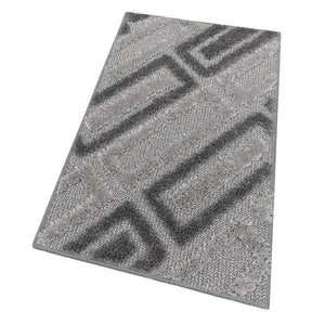 Tappeto Bagno 50x110 Cm Moderno Morbido Soffice Assorbente Asciugapassi Antiscivolo Lavabile Grigio