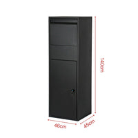 Cassetta postale per pacchi con serratura e supporto per pacchi postali 46 x 45 x 140 cm nero 16_0000115
