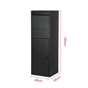 Cassetta postale per pacchi con serratura e supporto per pacchi postali 46 x 45 x 140 cm nero 16_0000115