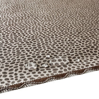 Tovaglia Antimacchia Maculata Bordata Cotone Plastificato Copritavolo Casa Cucina Marrone 120x160 Cm