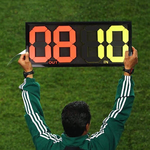 TABELLONE CALCIO SPORT SOSTITUZIONI CAMBI TABELLA ARBITRO A 4 CIFRE FRONTE/RETRO