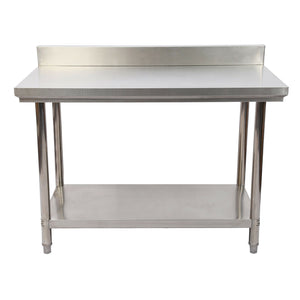 Tavolo da lavoro in acciaio inox con bordo protettivo 120 x 60 x 85 cm 16_0002500