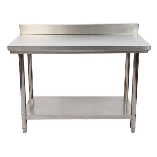 Tavolo da lavoro in acciaio inox con bordo protettivo 120 x 60 x 85 cm 16_0002500
