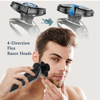 KIT RASOIO ELETTRICO UOMO BARBA NASO PULIZIA VISO IMPERMEABILE USB RICARICABILE