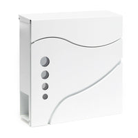Cassetta postale da parete di design con scomparto per giornali in acciaio zincato 37 x 37 x 10,5 cm bianco 16_0000084