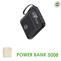 POWER BANK 5000 MAH DISPLAY LED CAVI INTEGRATI USB MICRO USB TYPE C SMARTPHONE
