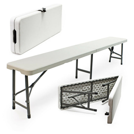 Panca da campeggio leggera e pieghevole, per feste in giardino, barbecue, picnic, 180 cm, bianco 16_0002207