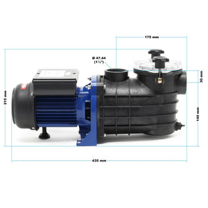 Pompa per piscina 370 watt portata 220 l/min pompa di circolazione 11 mt filtrazione acqua 16_0001985