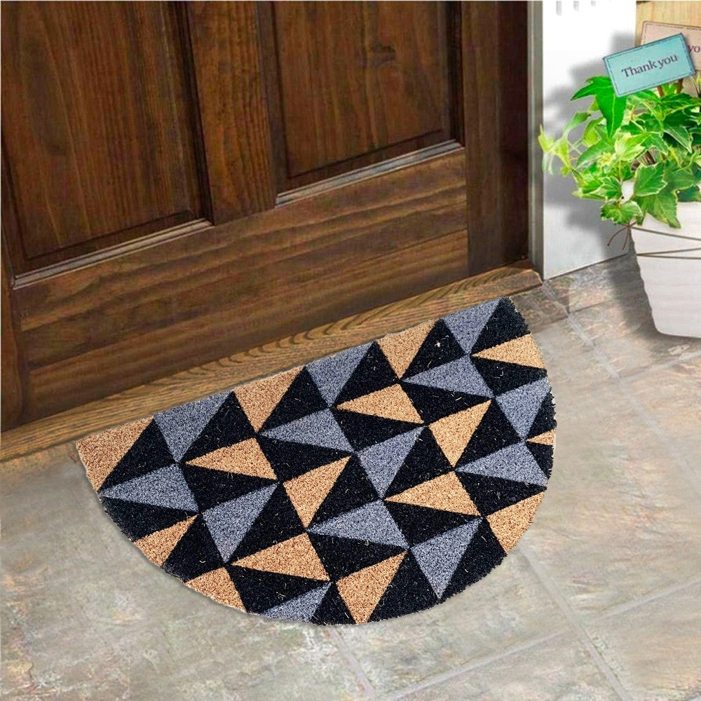 Zerbino Cocco Semiluna 38x68 Cm Moderno Antiscivolo Tappeto Ingresso Tappetino Entrata D